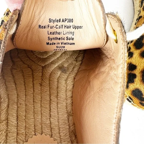 J. Crew Espadrille Sneakers in Leopard Calf Hair Size - Picture 6 of 6